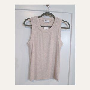 LNA Jones Rib Tank Heather Oatmeal Double Layer Muscle Tank Size M NWT